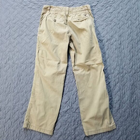 American Eagle Pants Mens 30x30 Brown Bootcut Khakis Straight Dark Wash Canvas - Picture 10 of 11
